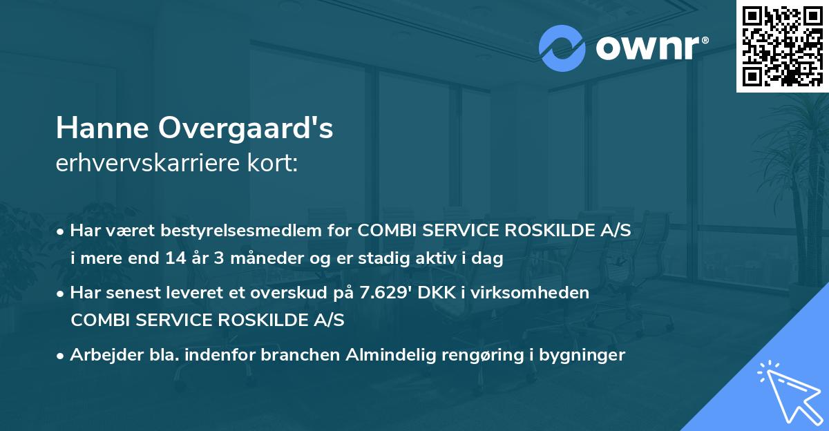 Hanne Overgaard's erhvervskarriere kort