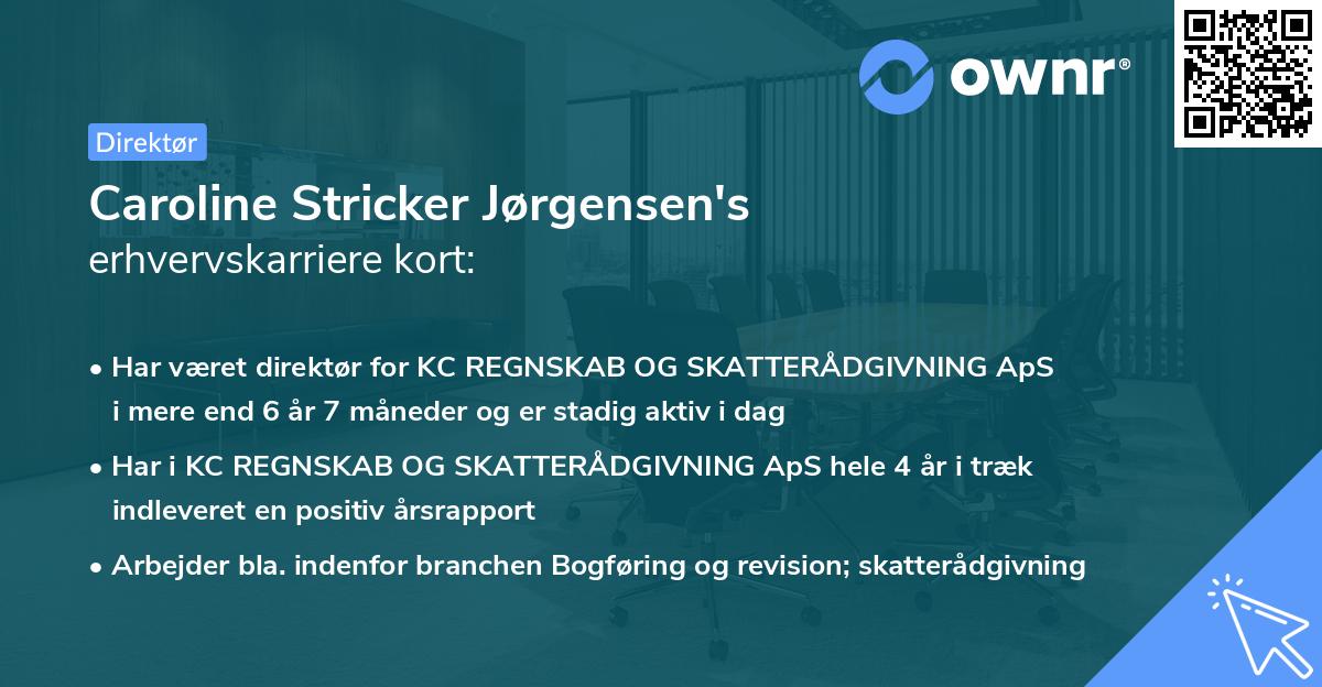 Caroline Stricker Jørgensen's erhvervskarriere kort