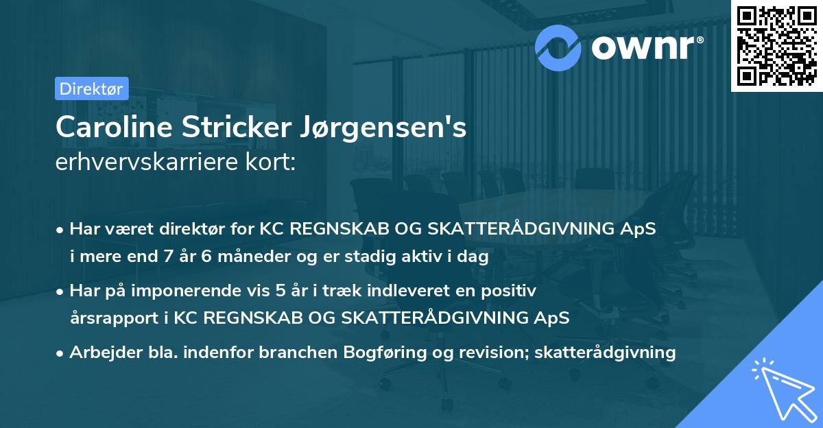 Caroline Stricker Jørgensen's erhvervskarriere kort