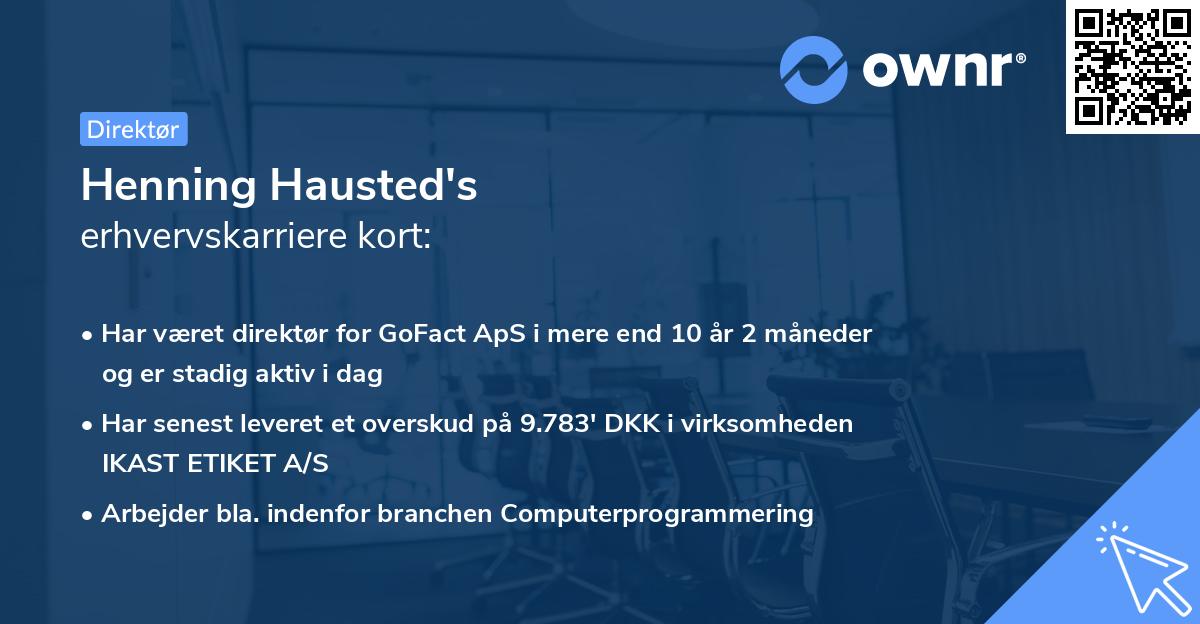 Henning Hausted's erhvervskarriere kort