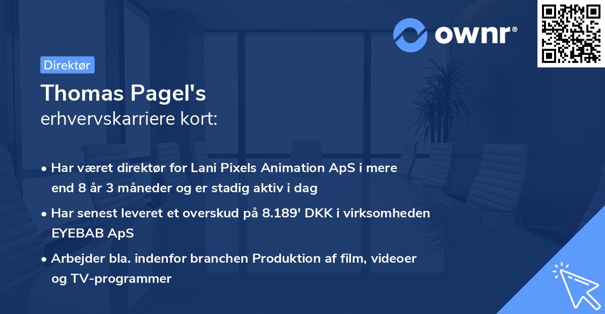 Thomas Pagel's erhvervskarriere kort