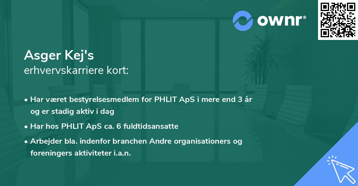 Asger Kej's erhvervskarriere kort