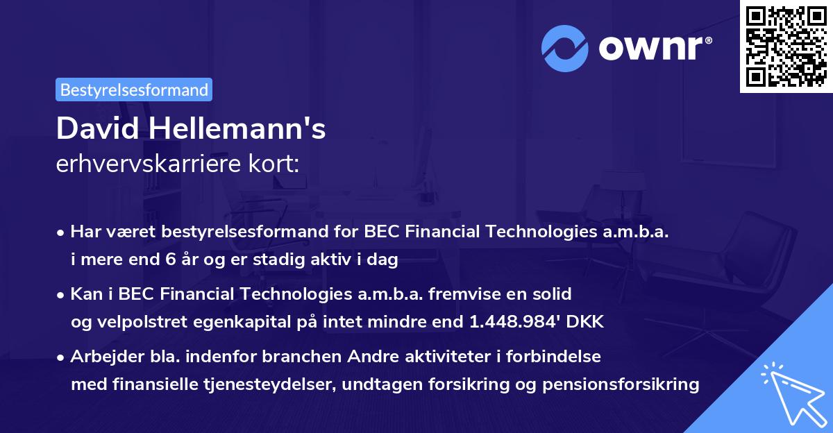 David Hellemann's erhvervskarriere kort