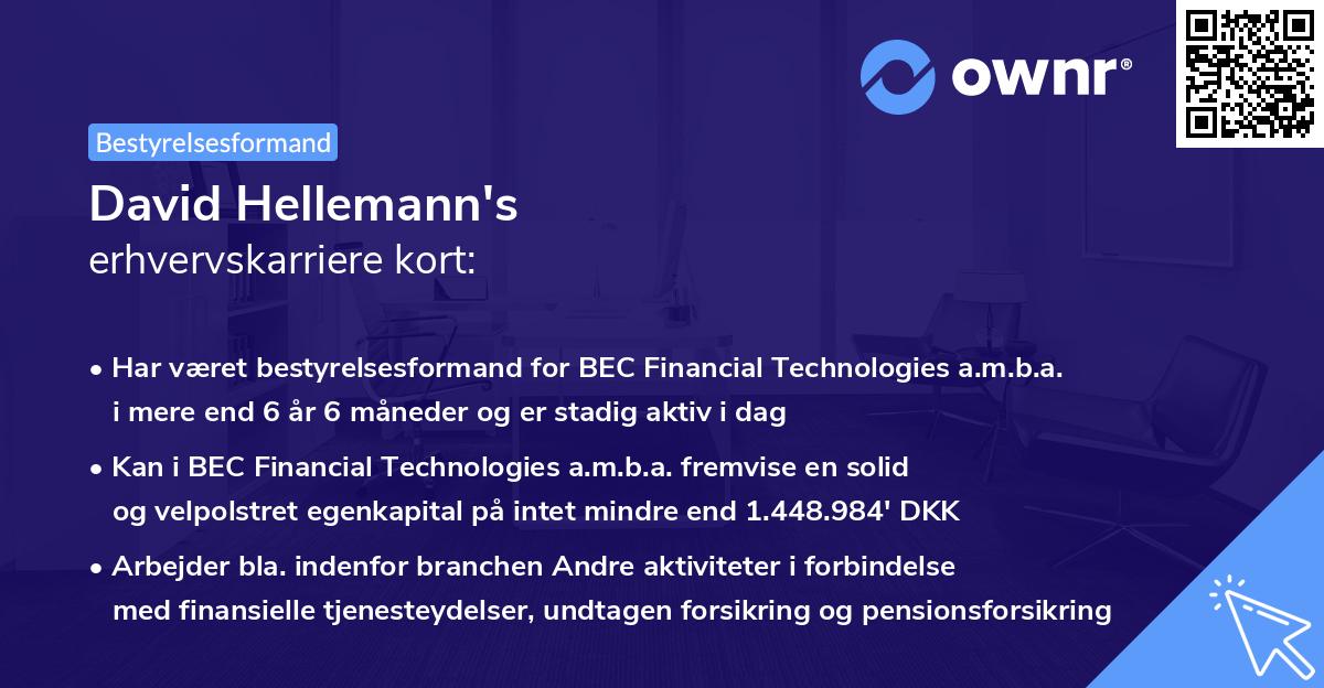 David Hellemann's erhvervskarriere kort