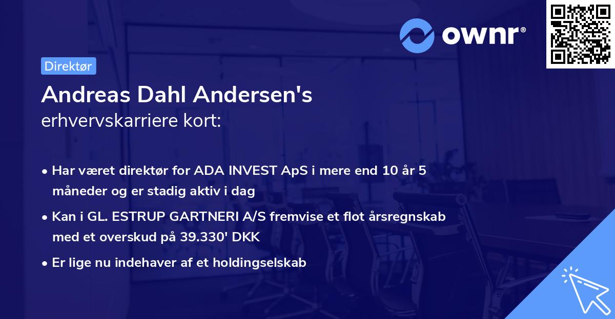 Andreas Dahl Andersen's erhvervskarriere kort