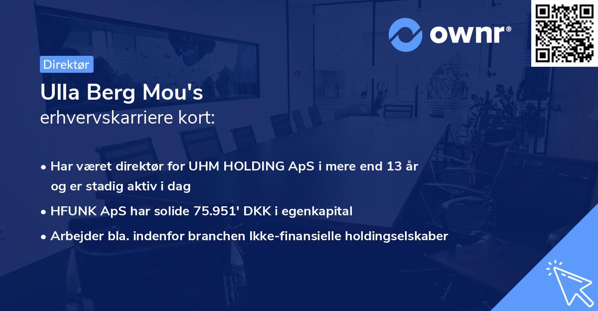 Ulla Berg Mou's erhvervskarriere kort