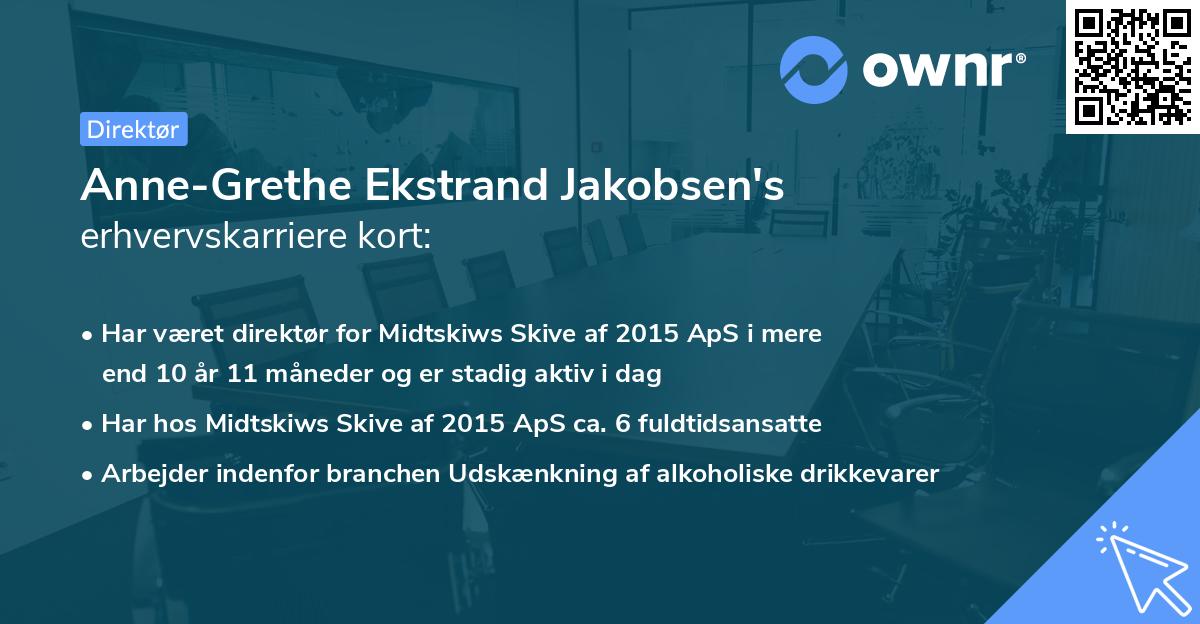 Anne-Grethe Ekstrand Jakobsen's erhvervskarriere kort