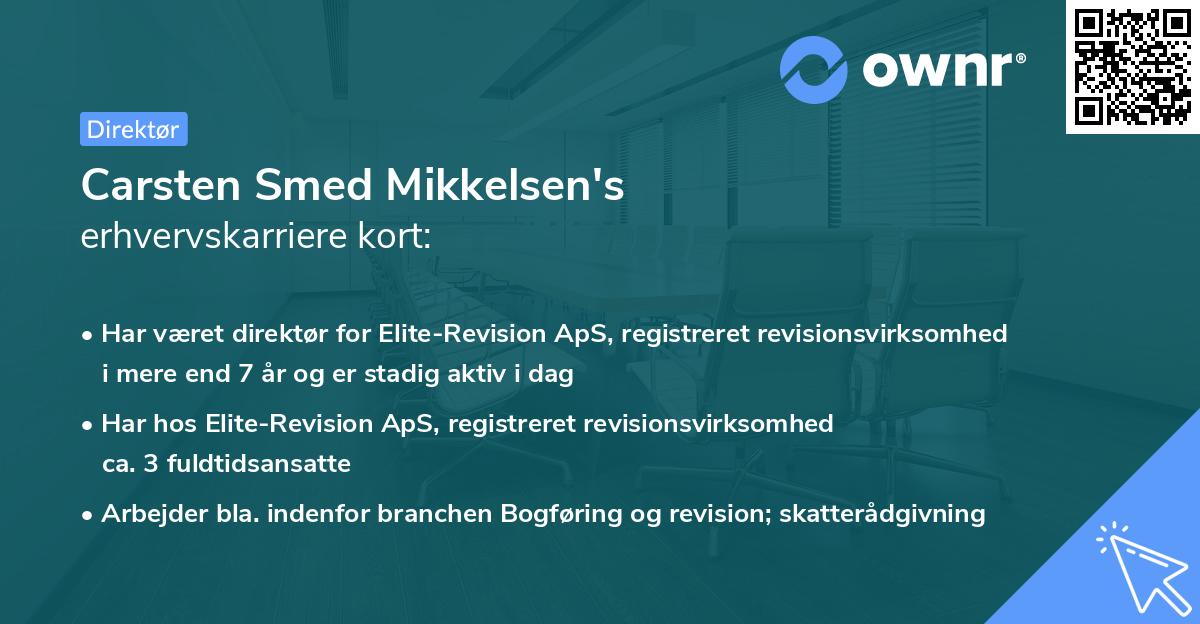 Carsten Smed Mikkelsen's erhvervskarriere kort