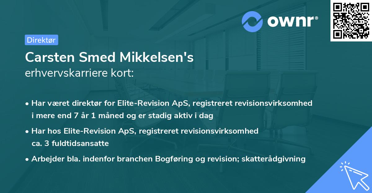 Carsten Smed Mikkelsen's erhvervskarriere kort