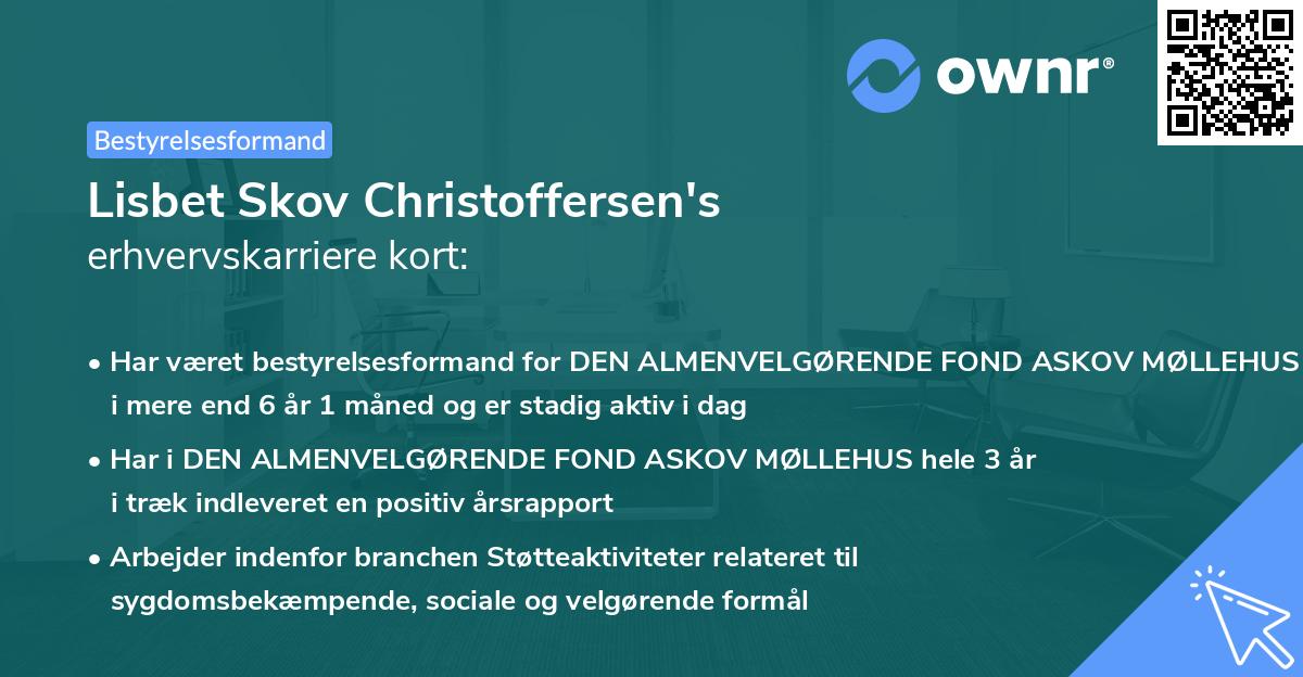 Lisbet Skov Christoffersen's erhvervskarriere kort