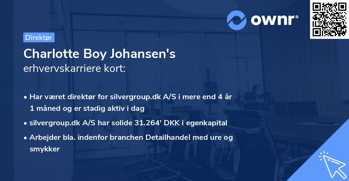 Charlotte Boy Johansen's erhvervskarriere kort