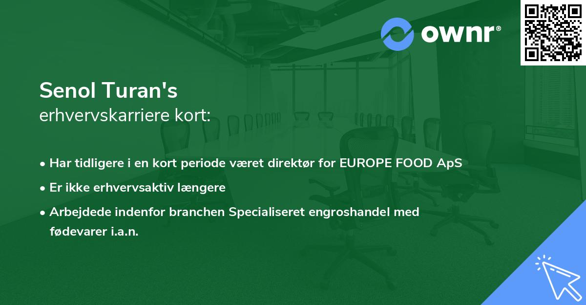Senol Turan's erhvervskarriere kort