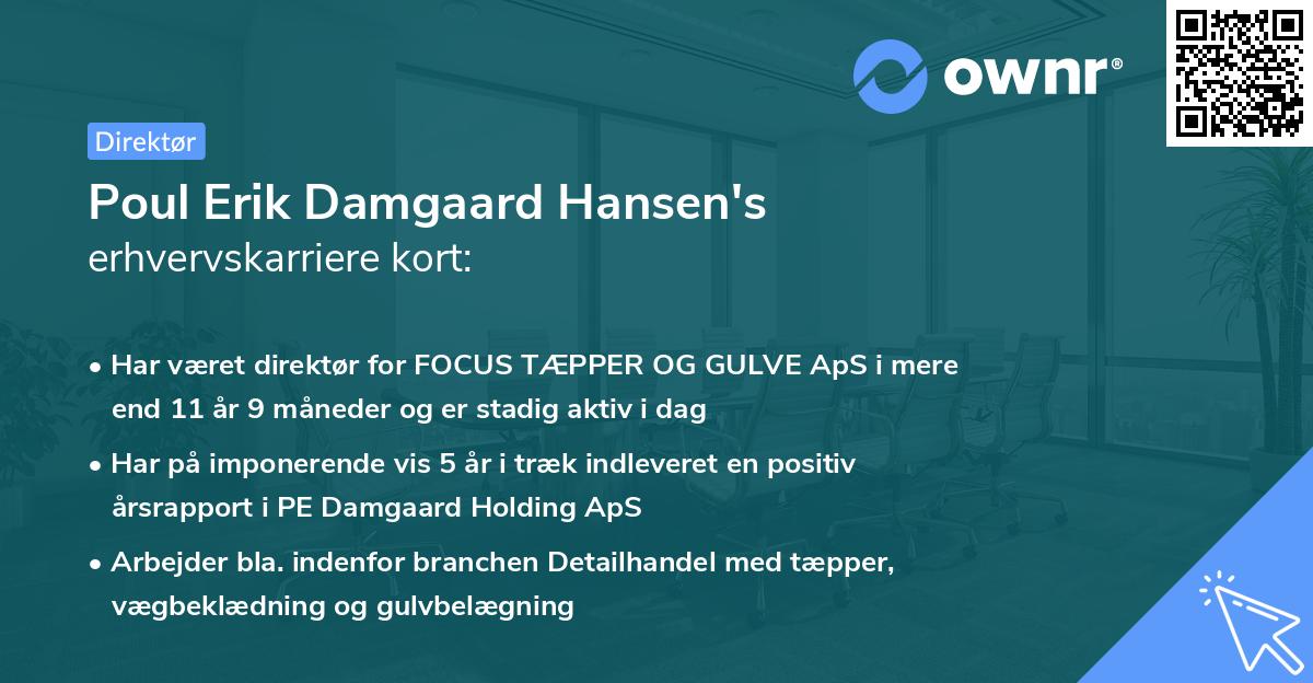 Poul Erik Damgaard Hansen's erhvervskarriere kort