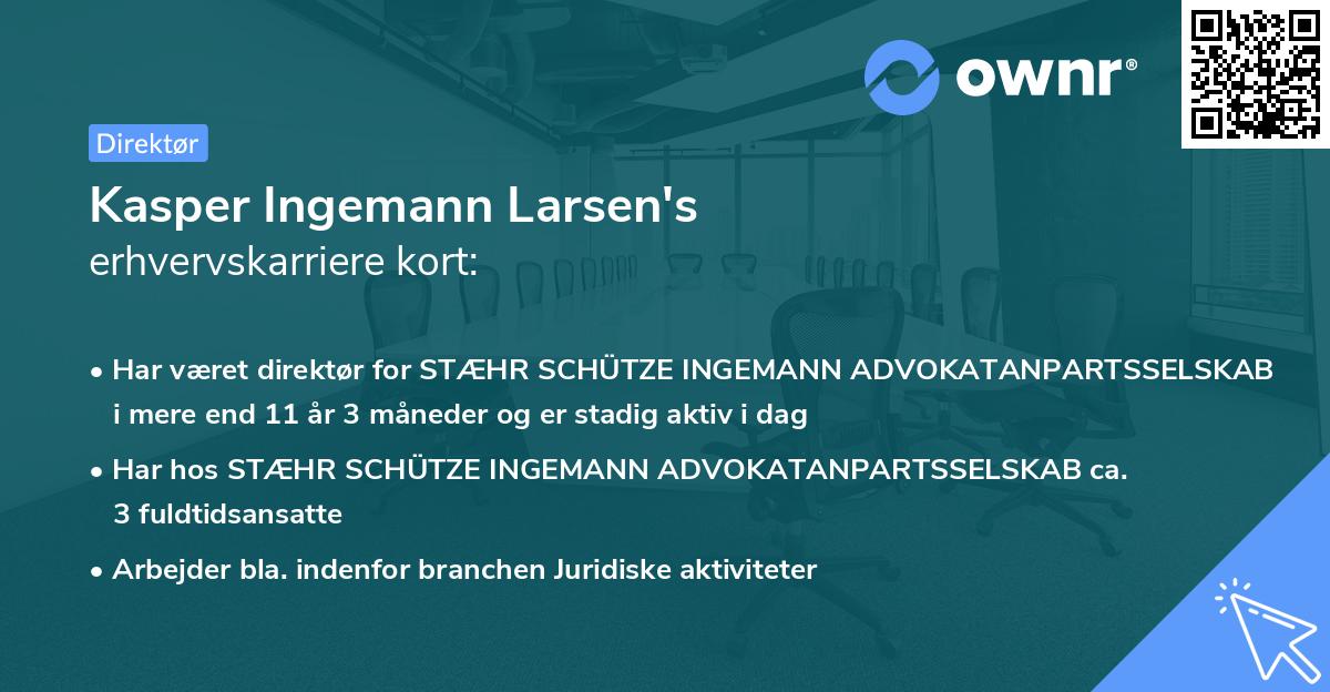 Kasper Ingemann Larsen's erhvervskarriere kort