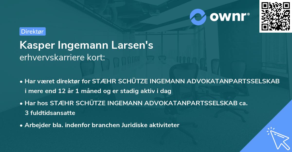Kasper Ingemann Larsen's erhvervskarriere kort