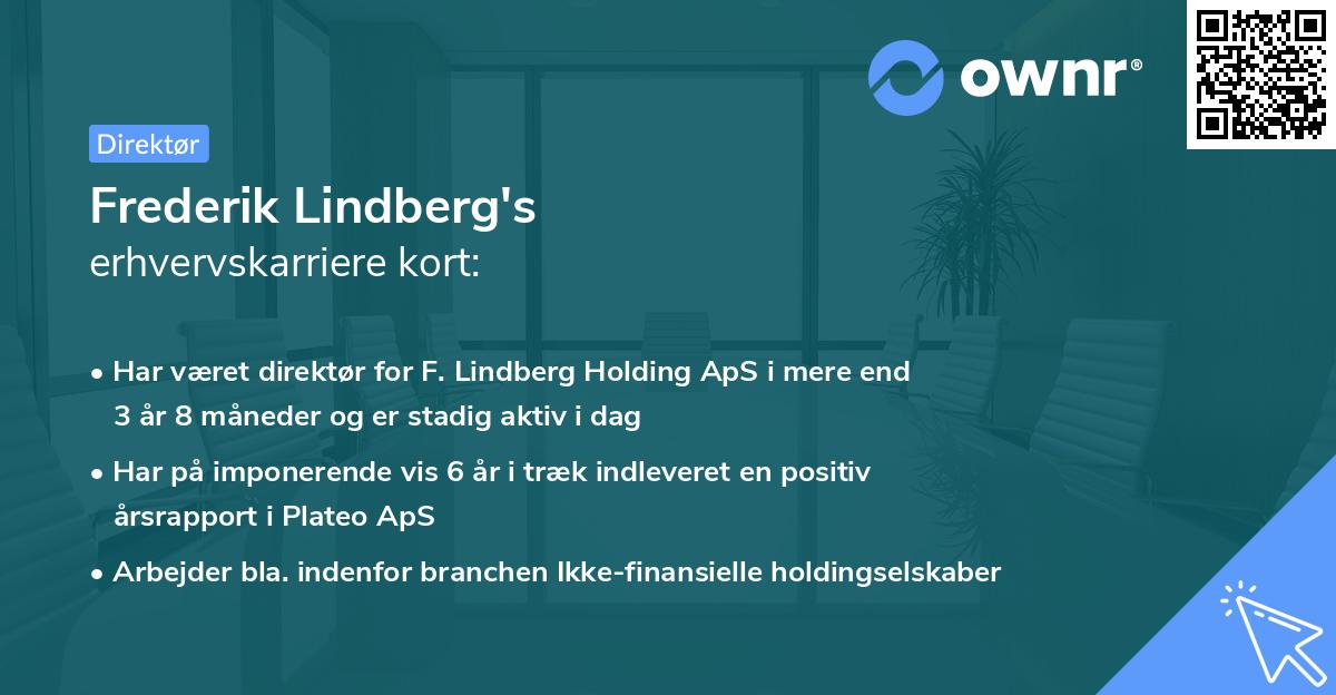 Frederik Lindberg's erhvervskarriere kort