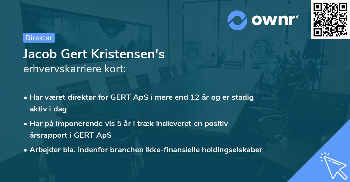 Jacob Gert Kristensen's erhvervskarriere kort