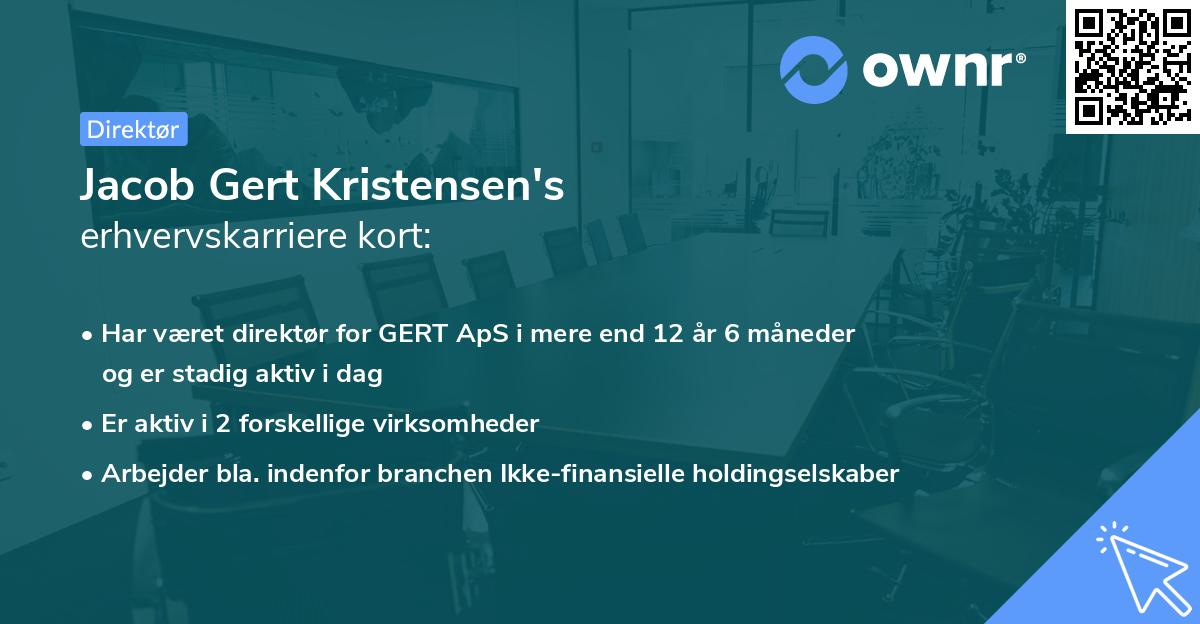 Jacob Gert Kristensen's erhvervskarriere kort