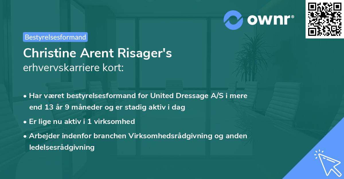 Christine Arent Risager's erhvervskarriere kort