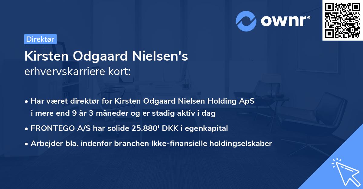 Kirsten Odgaard Nielsen's erhvervskarriere kort