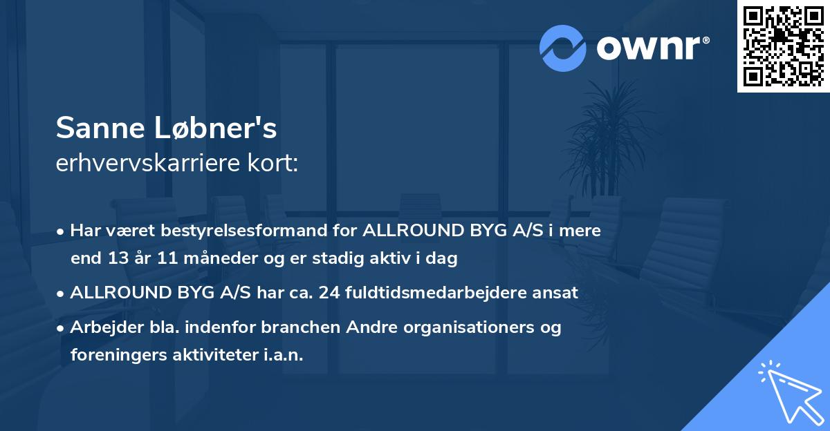 Sanne Løbner's erhvervskarriere kort