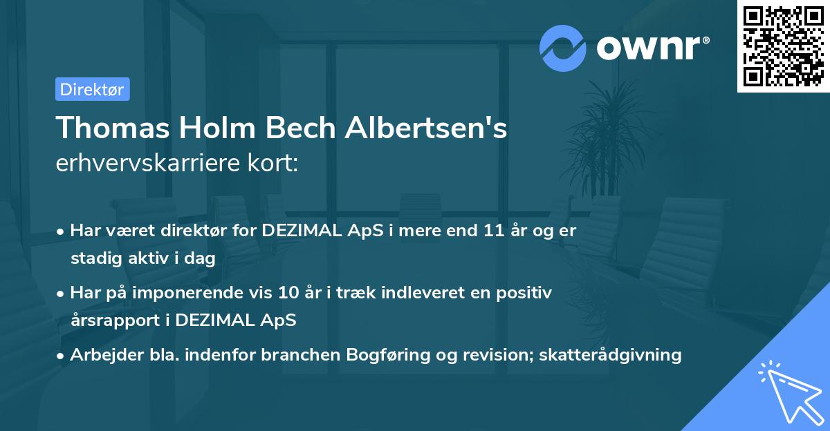Thomas Holm Bech Albertsen's erhvervskarriere kort