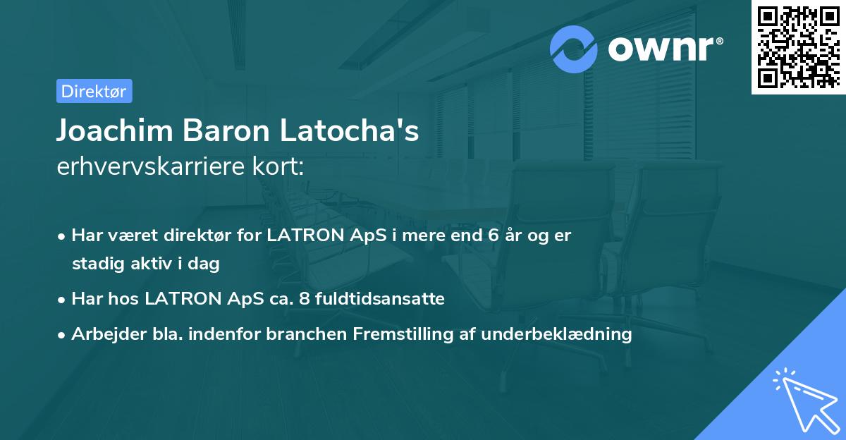 Joachim Baron Latocha's erhvervskarriere kort