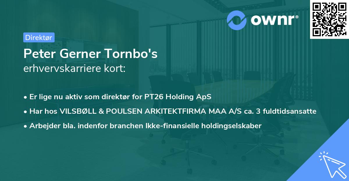 Peter Gerner Tornbo's erhvervskarriere kort