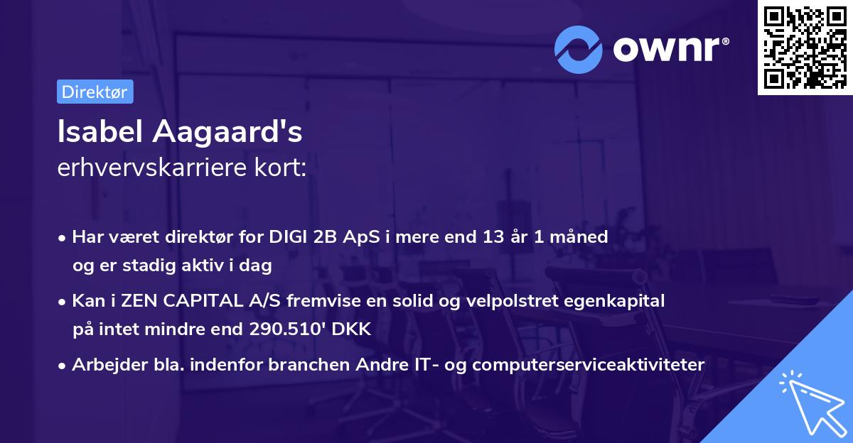 Isabel Aagaard's erhvervskarriere kort