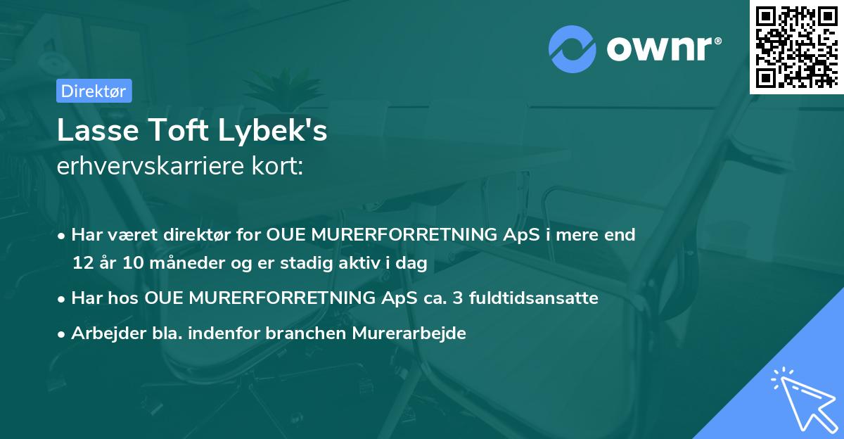 Lasse Toft Lybek's erhvervskarriere kort