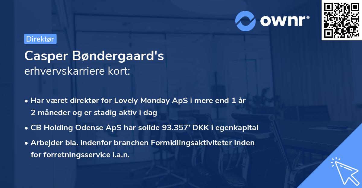 Casper Bøndergaard's erhvervskarriere kort