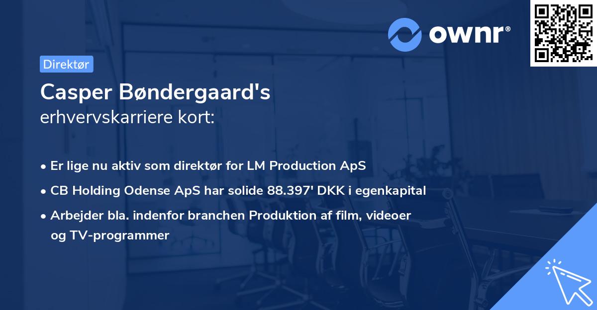 Casper Bøndergaard's erhvervskarriere kort