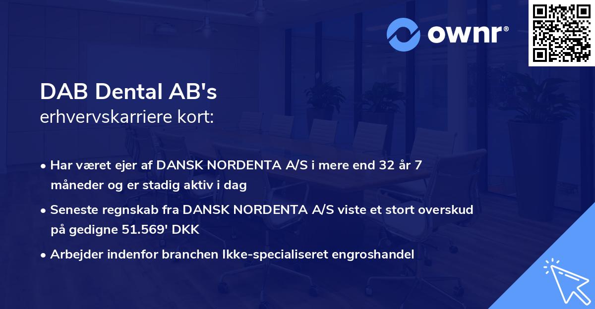 DAB Dental AB's erhvervskarriere kort