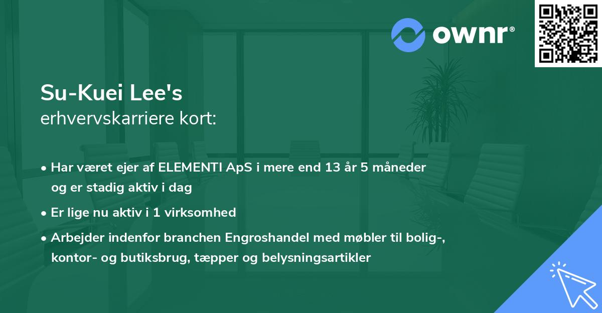 Su-Kuei Lee's erhvervskarriere kort