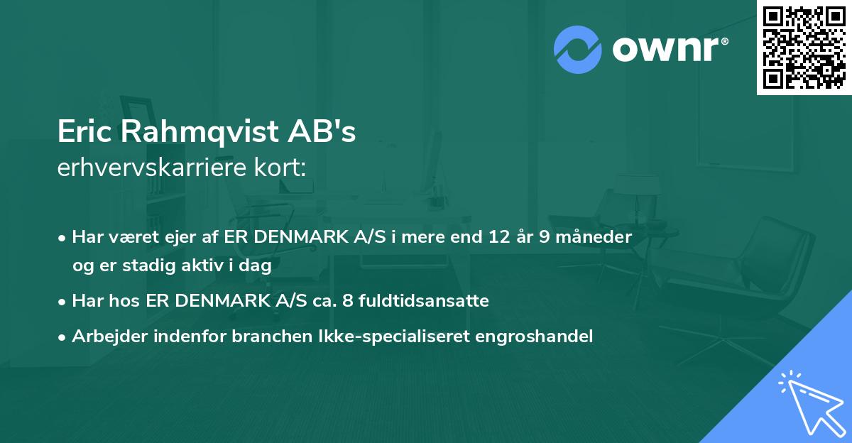 Eric Rahmqvist AB's erhvervskarriere kort
