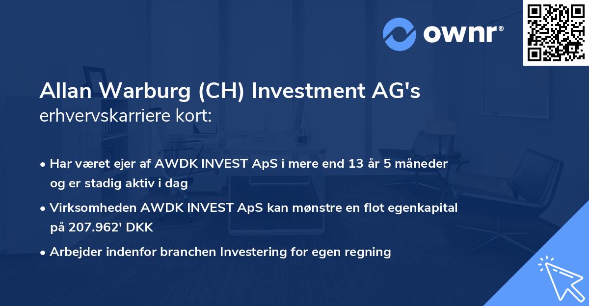 Allan Warburg (CH) Investment AG's erhvervskarriere kort