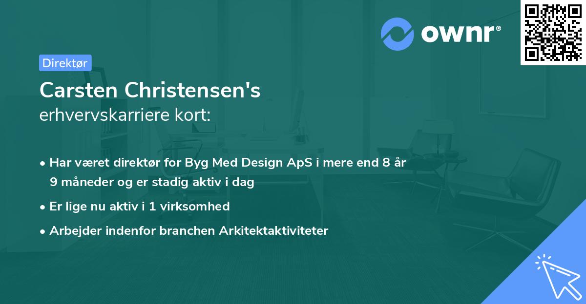 Carsten Christensen's erhvervskarriere kort