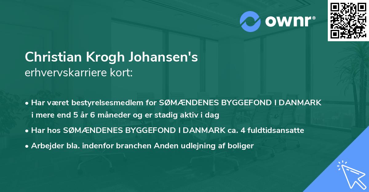 Christian Krogh Johansen's erhvervskarriere kort