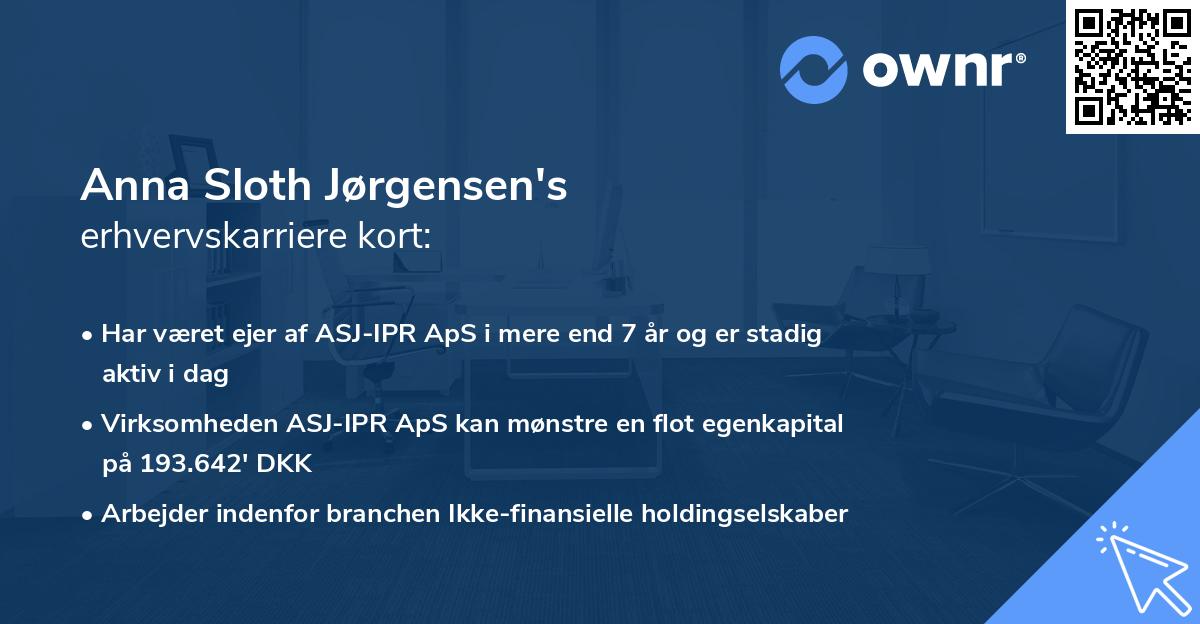 Anna Sloth Jørgensen's erhvervskarriere kort