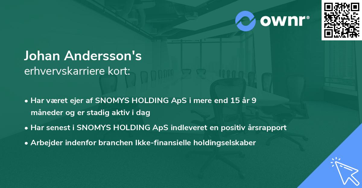 Johan Andersson's erhvervskarriere kort