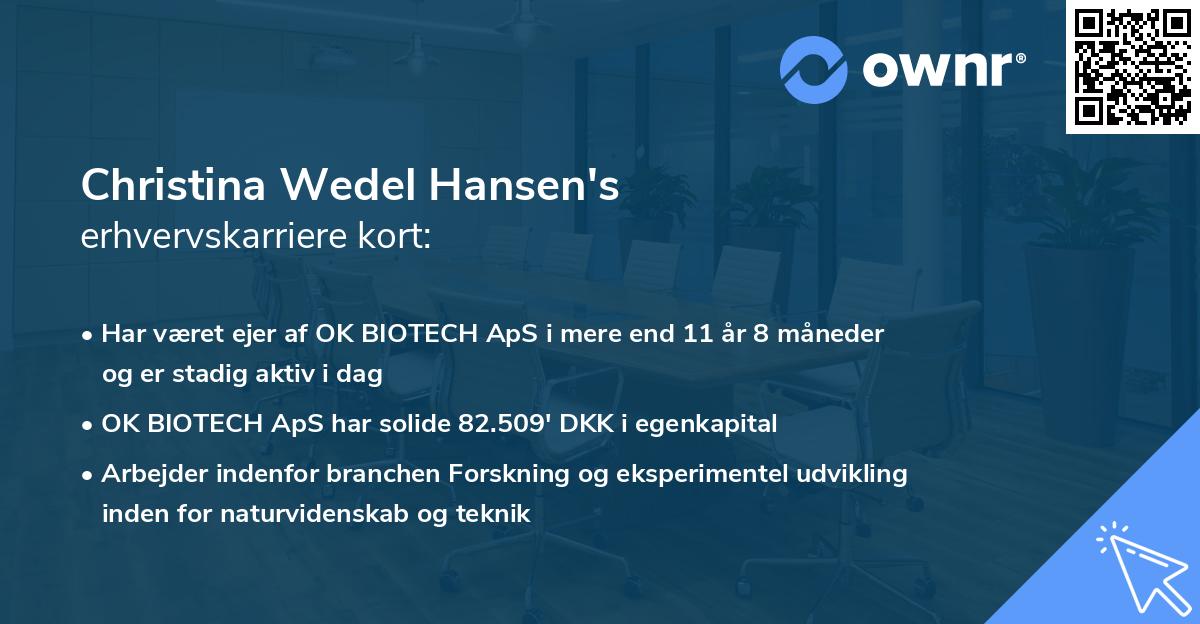 Christina Wedel Hansen's erhvervskarriere kort