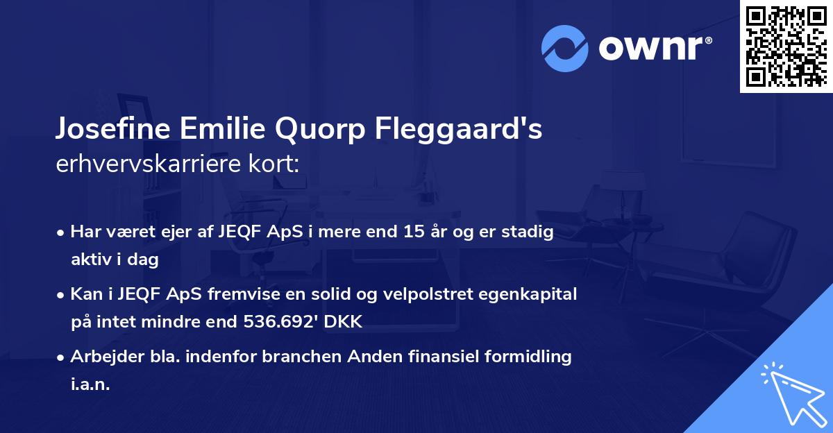Josefine Emilie Quorp Fleggaard's erhvervskarriere kort