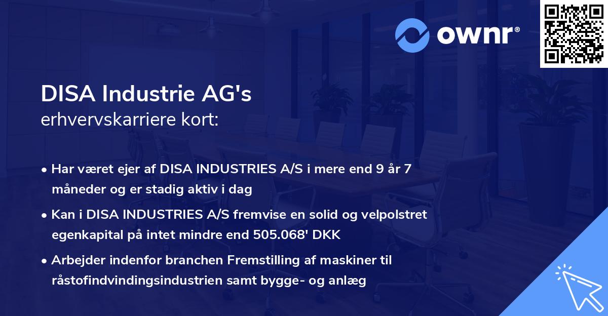 DISA Industrie AG's erhvervskarriere kort