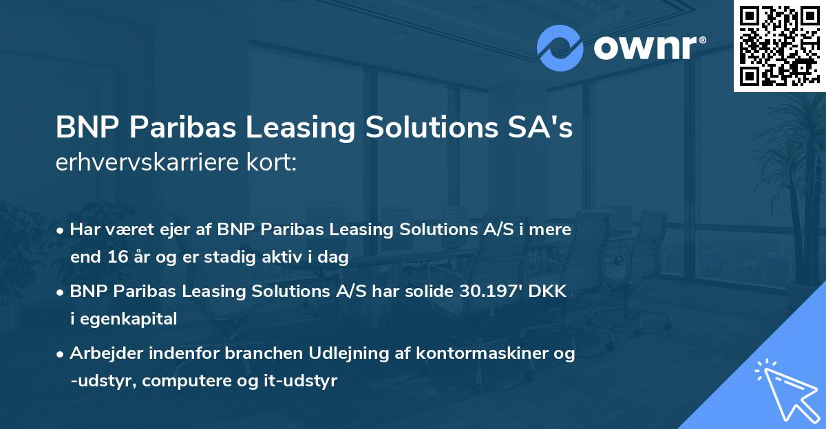 BNP Paribas Leasing Solutions SA's erhvervskarriere kort