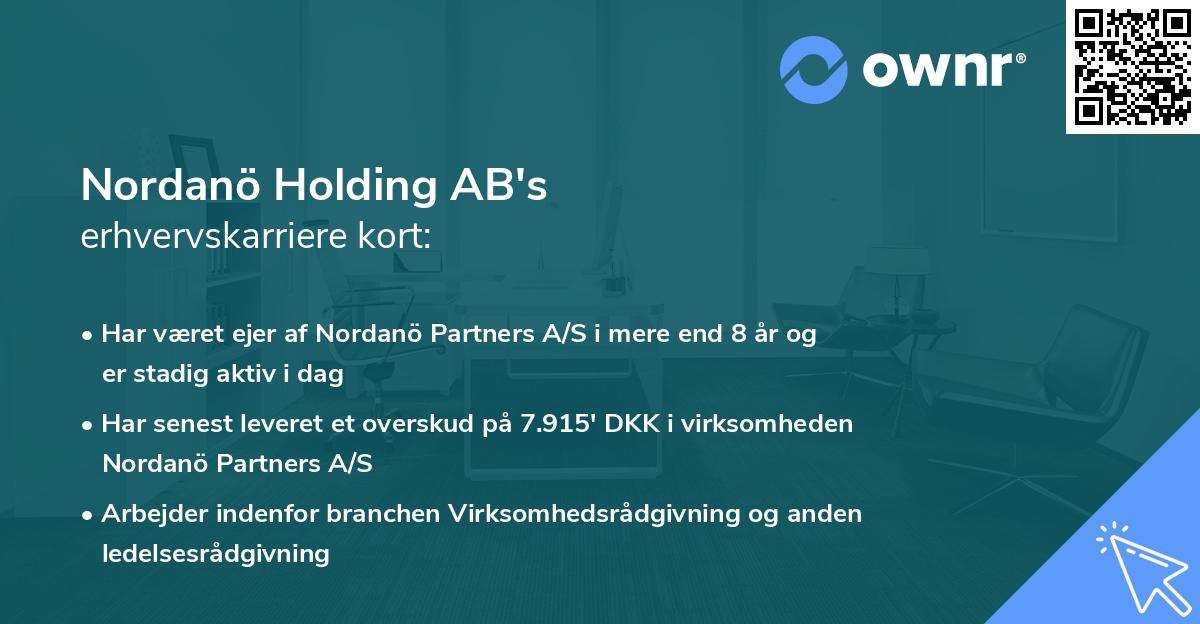 Nordanö Holding AB's erhvervskarriere kort