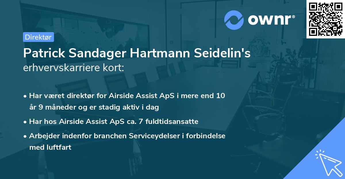 Patrick Sandager Hartmann Seidelin's erhvervskarriere kort