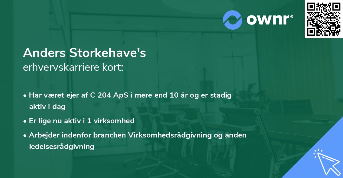 Anders Storkehave's erhvervskarriere kort