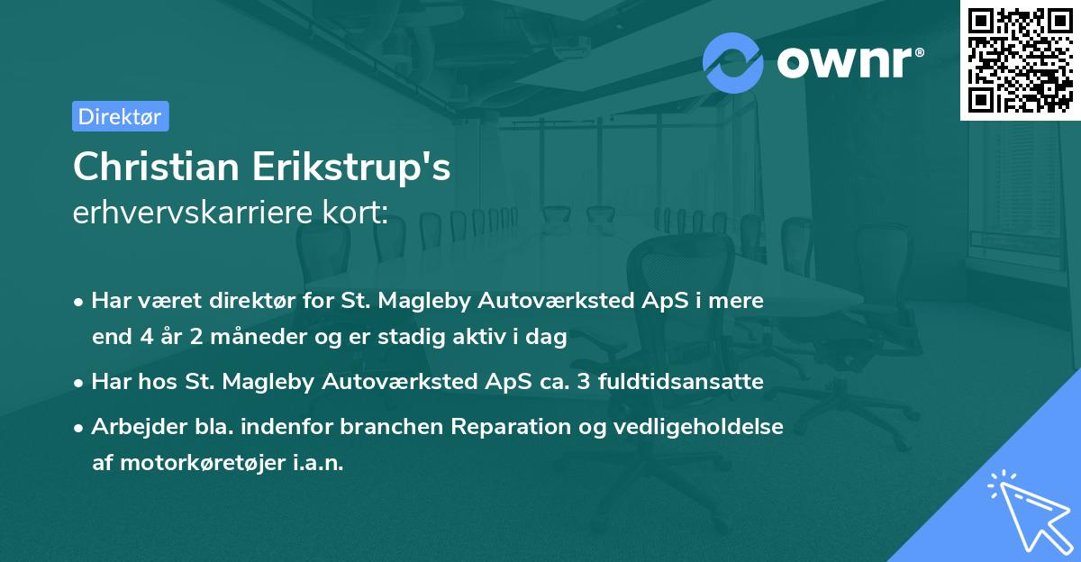 Christian Erikstrup's erhvervskarriere kort