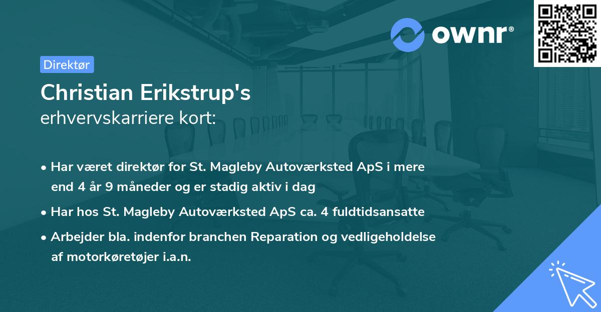 Christian Erikstrup's erhvervskarriere kort