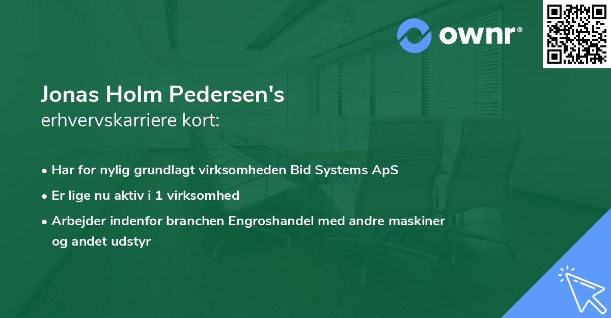 Jonas Holm Pedersen's erhvervskarriere kort